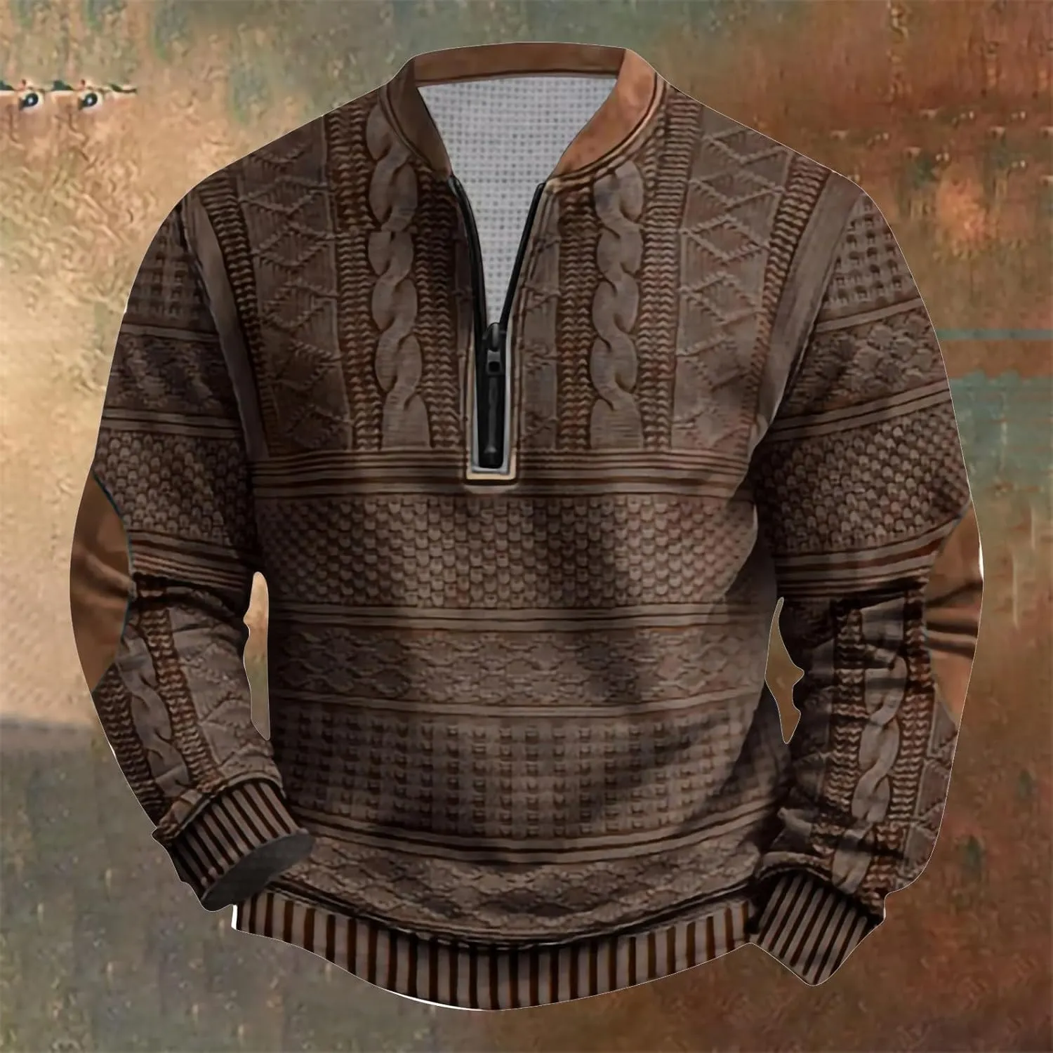 1/4 Zip Pullover Mens Lightweight Long Sleeve Quarter Zip Pull Over Jackets Western Mock Neck Pull Over Jackets