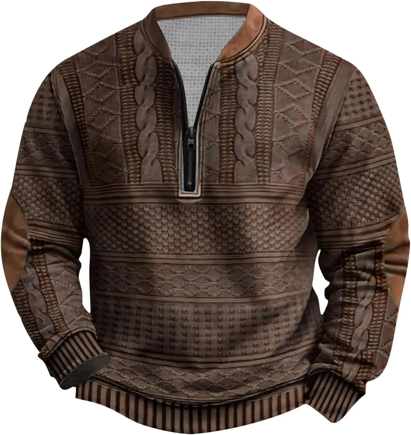 1/4 Zip Pullover Mens Lightweight Long Sleeve Quarter Zip Pull Over Jackets Western Mock Neck Pull Over Jackets