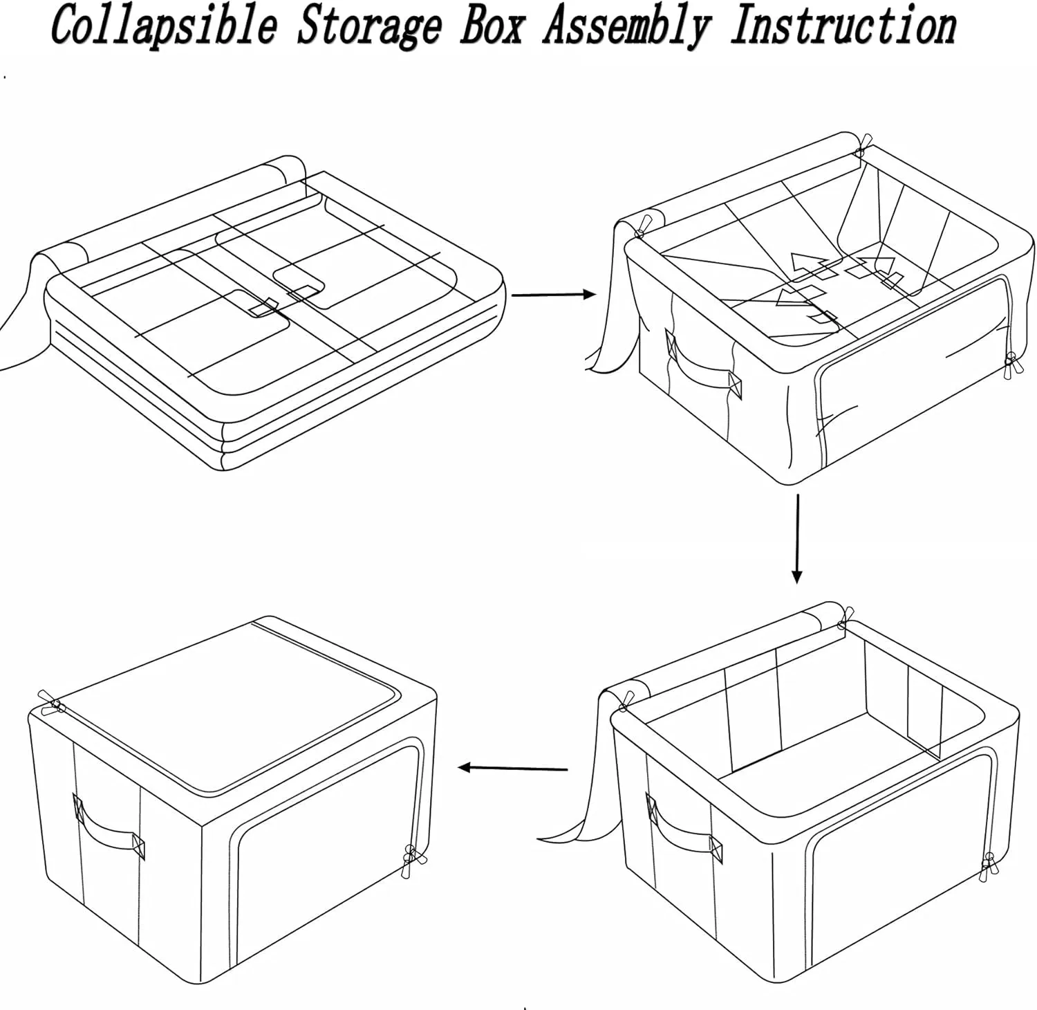 2 Pack Clothes Storage Bins Stackable Metal Frame Storage Box Foldable Linen Fabric Organizer with Carrying Handles and Clear Window (Light Gray, 15.7x 11.8x 7.8Inch)