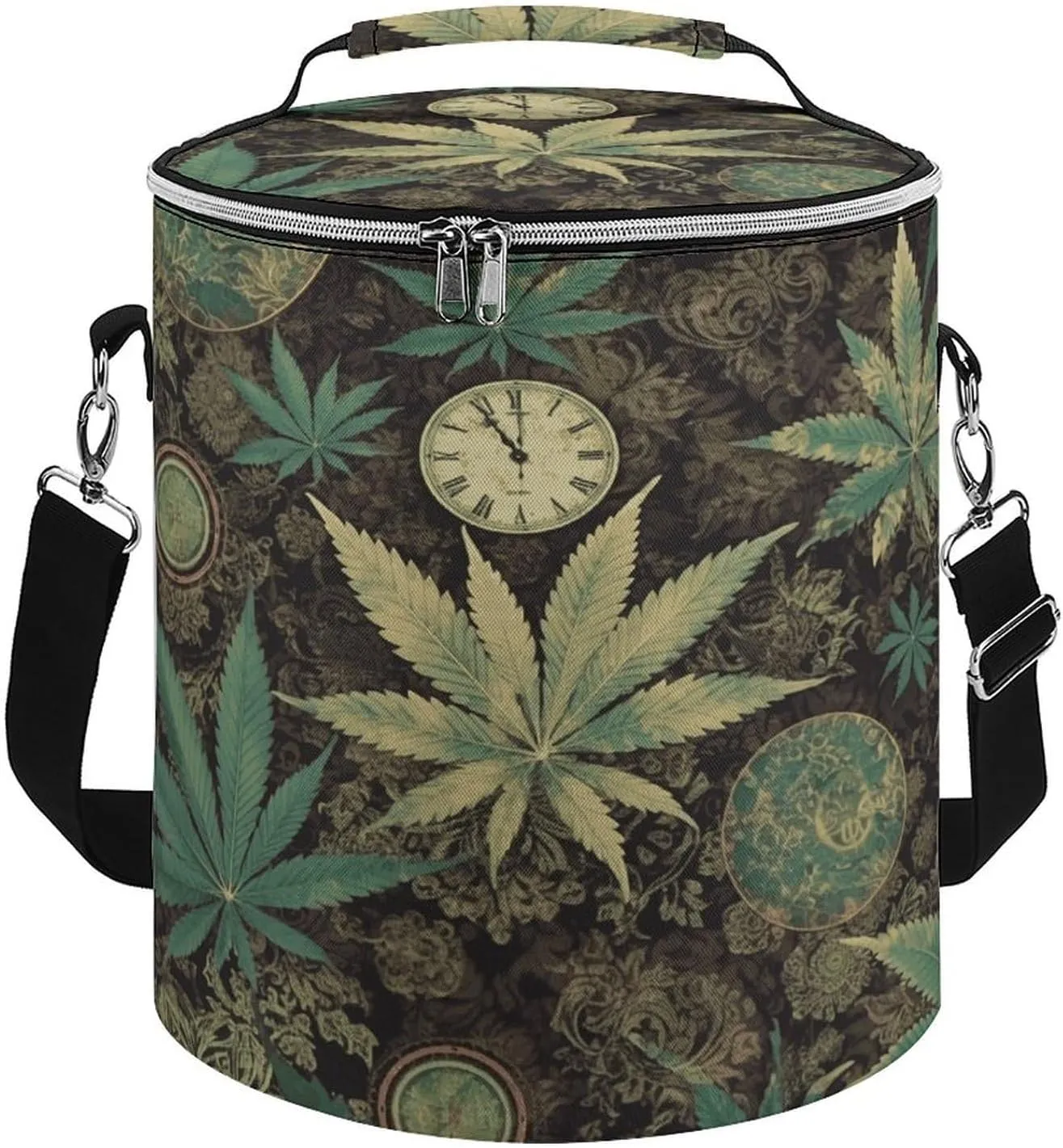 24 Cans Collapsible Soft Cooler Bag,A Puff in Time Weed Marijuana Large Leakproof Camping Cooler,Portable Travel Cooler for Picnic, Camping, Beach, Trip