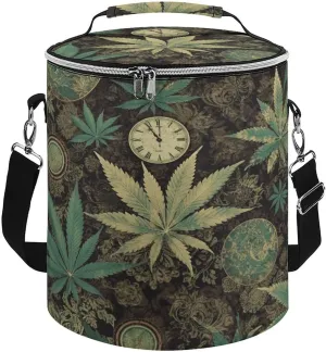 24 Cans Collapsible Soft Cooler Bag,A Puff in Time Weed Marijuana Large Leakproof Camping Cooler,Portable Travel Cooler for Picnic, Camping, Beach, Trip