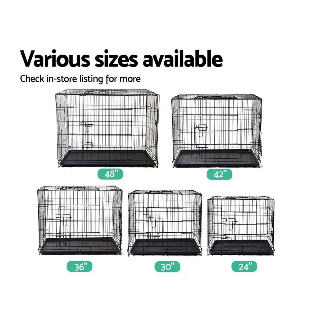 24" Dog Cage Crate Kennel 3 Doors