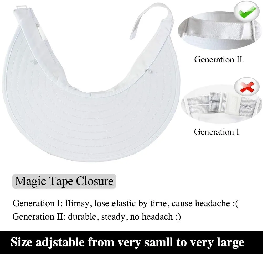 2PCS Wide Brim Sun Visor Hat Women Large UV Protective Golf Beach Cap, Korea Design