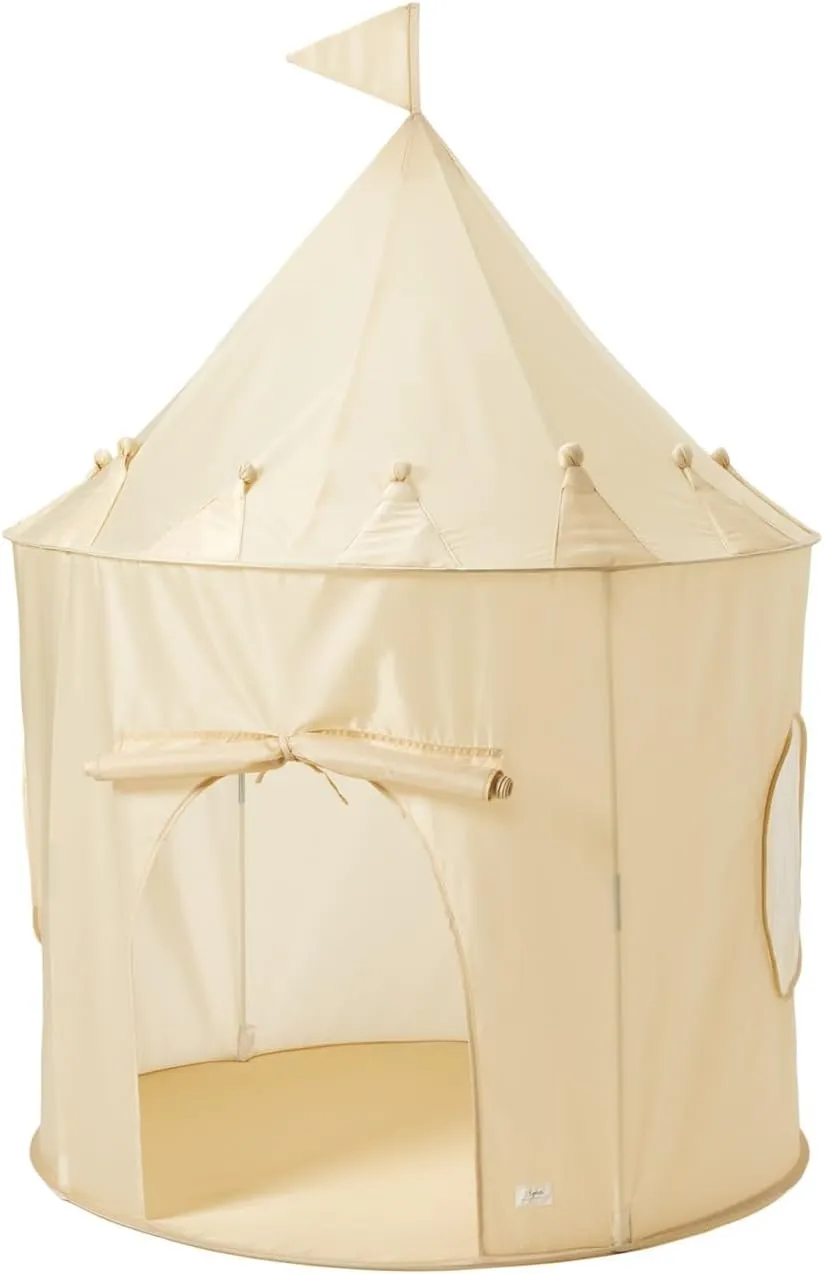 3 Sprouts Kids Play Tent - Sustainable Recycled Fabric – Fun Spacious Childs Playhouse for Indoor Games for Boys & Girls - Durable Fort Pop Up House for Toddlers & Children Age 3-10 - Beige