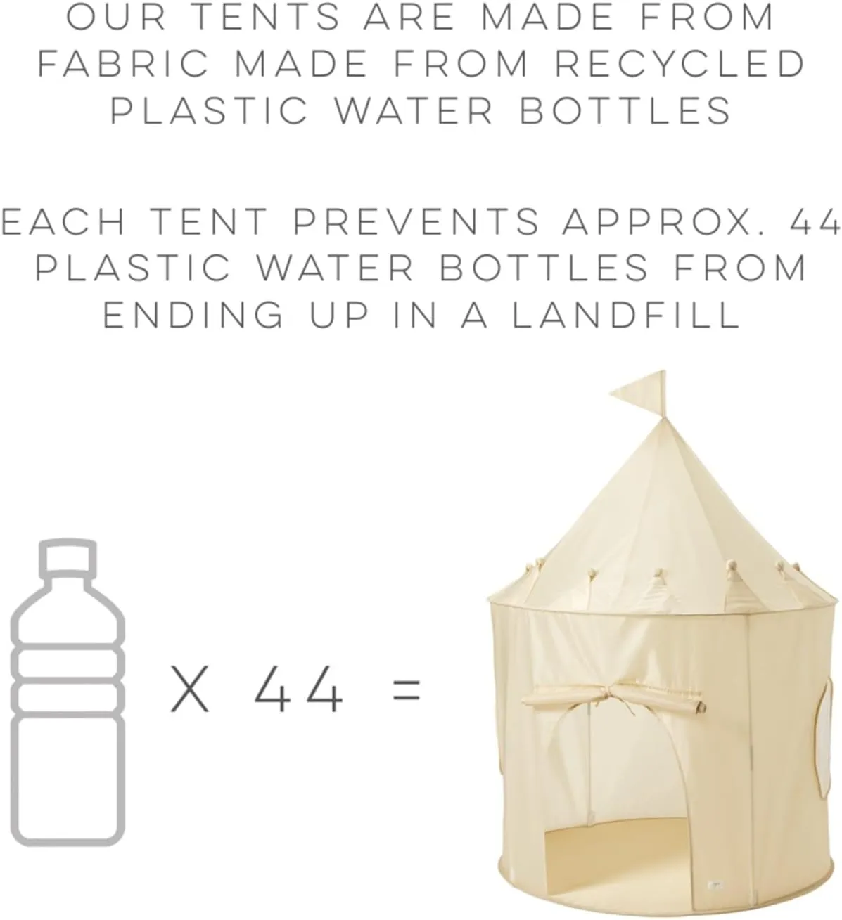 3 Sprouts Kids Play Tent - Sustainable Recycled Fabric – Fun Spacious Childs Playhouse for Indoor Games for Boys & Girls - Durable Fort Pop Up House for Toddlers & Children Age 3-10 - Beige