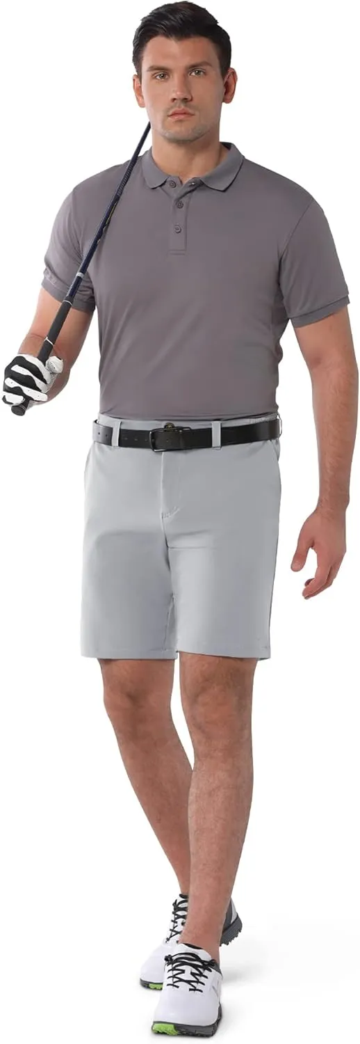 33,000ft Men's Golf Shorts 9" Dry Fit Stretch Golf Short UPF 50  Lightweight Flat Front Golf Shorts with Pockets