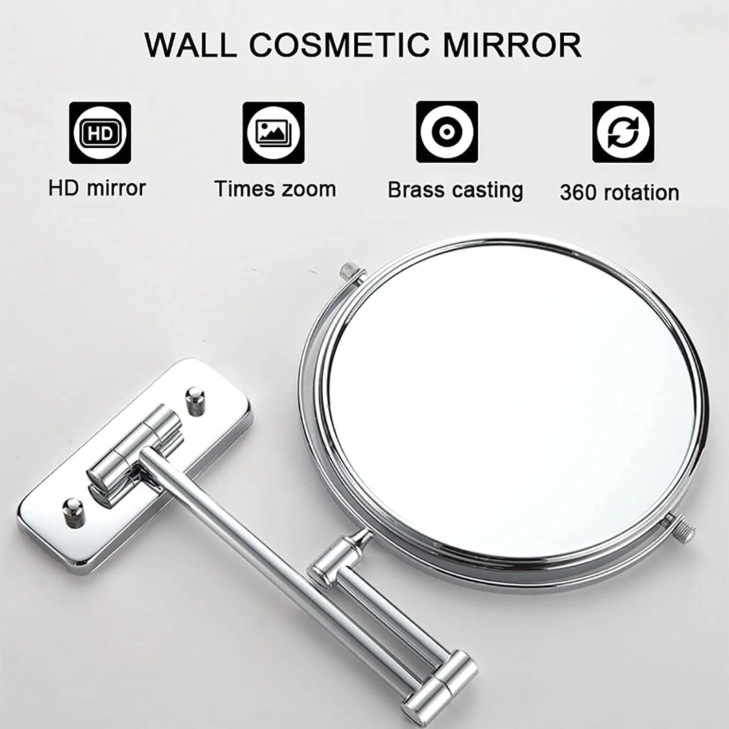 360 Degree Rotation Vanity Mirror,Travel Makeup Mirror with Stand,Magnifying Wall, Double Sided Makeup Mirror Magnifying,Bathroom Mirror, Foldable Wall Mirror