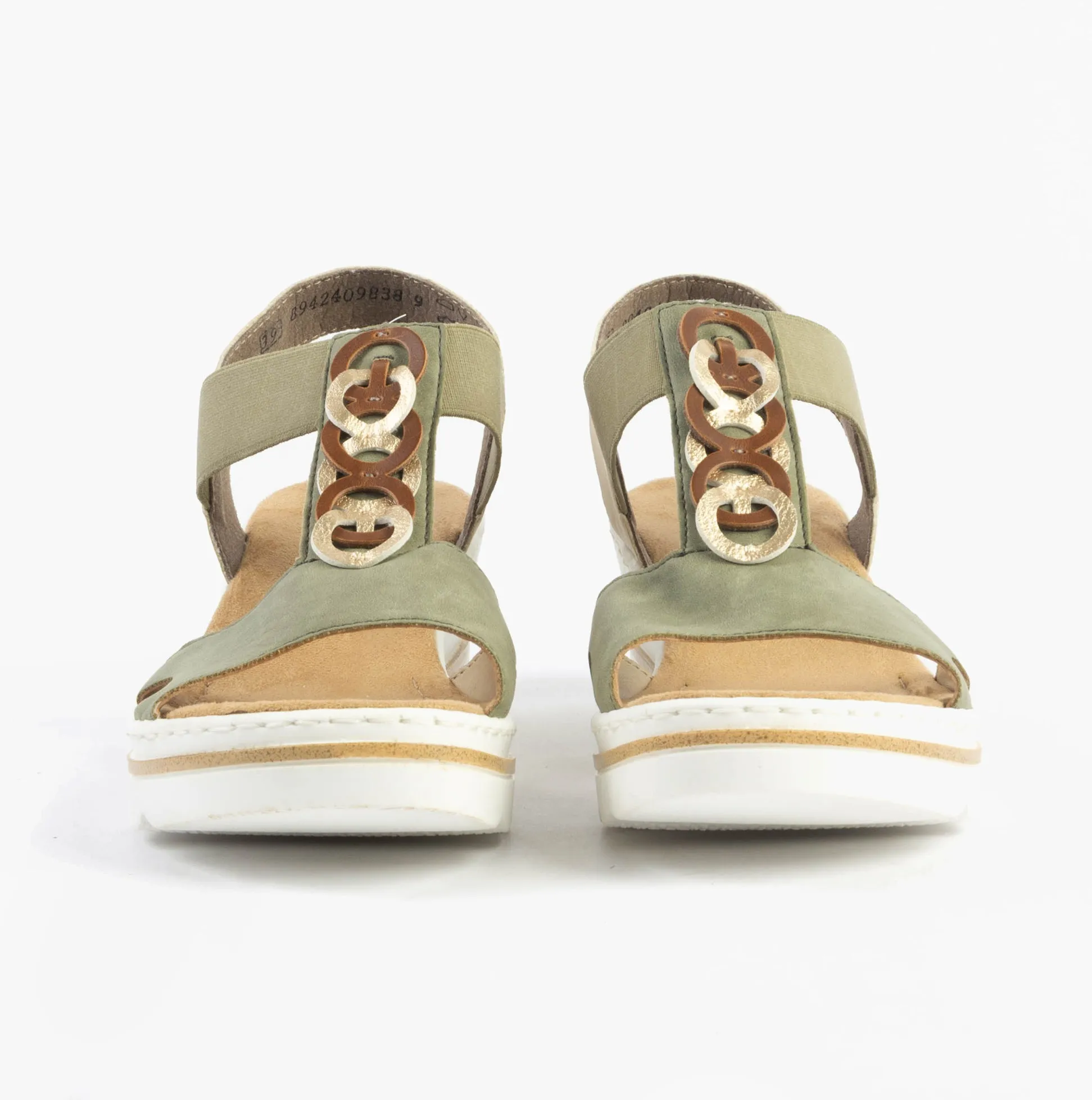 67498-52 Womens Sandals Green Combination