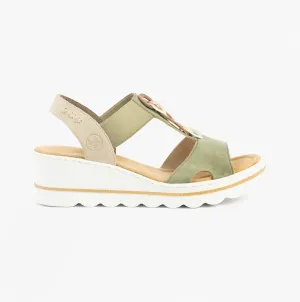 67498-52 Womens Sandals Green Combination