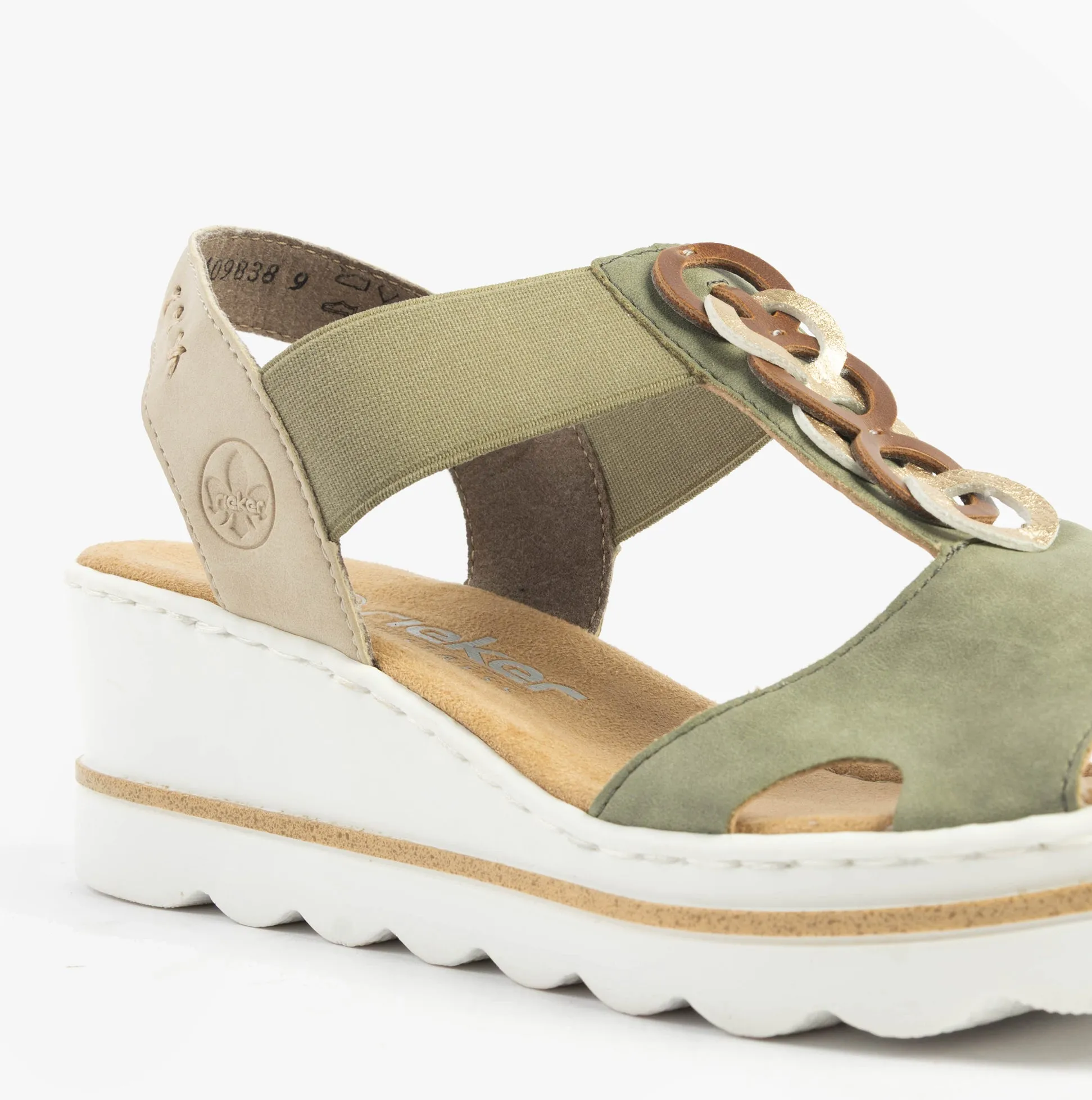 67498-52 Womens Sandals Green Combination