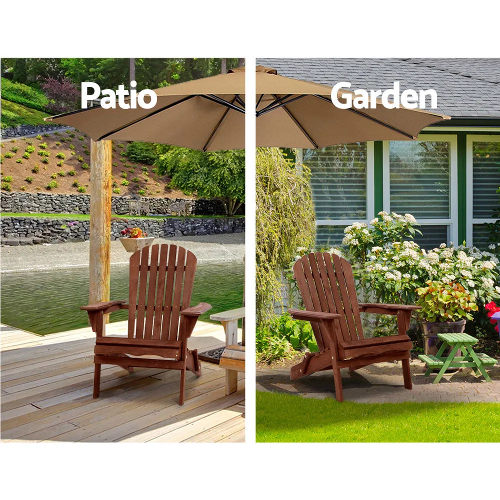 Adirondack Foldable Outdoor Armchair - Brown