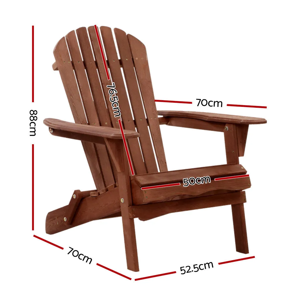 Adirondack Foldable Outdoor Armchair - Brown