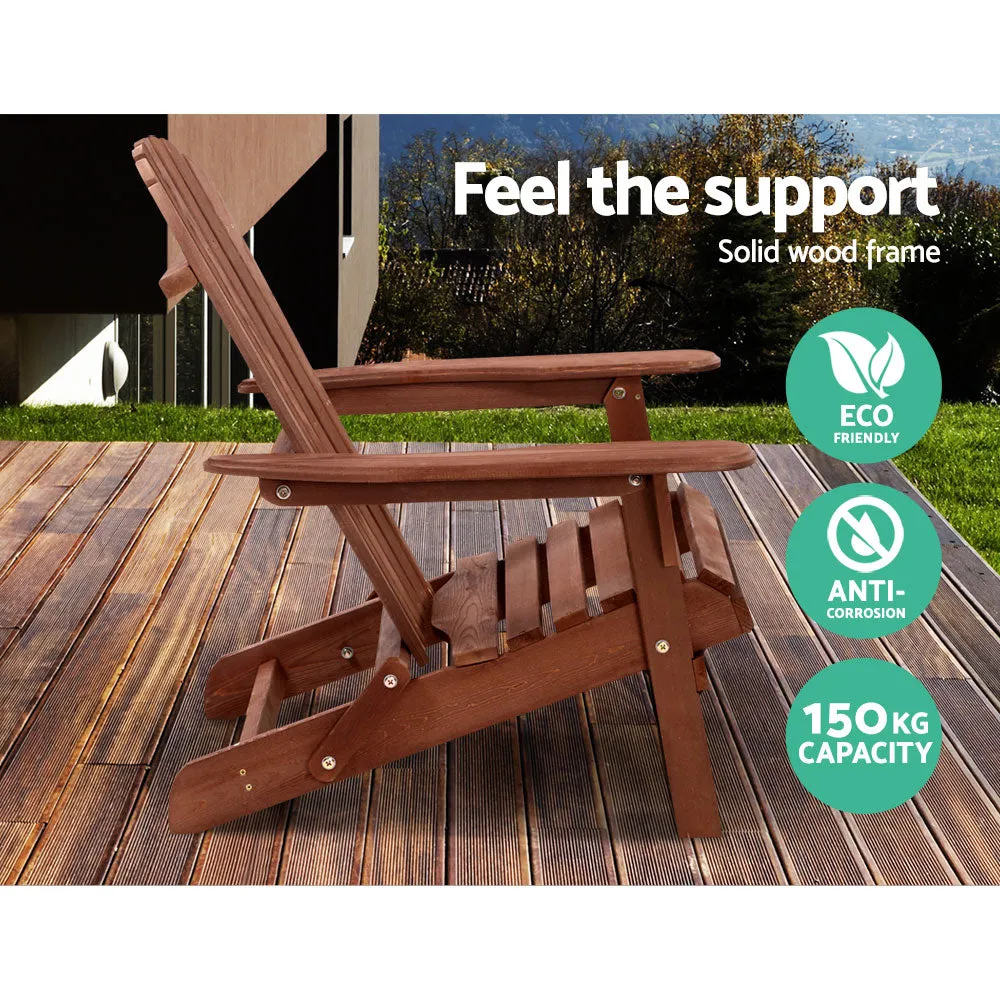 Adirondack Foldable Outdoor Armchair - Brown
