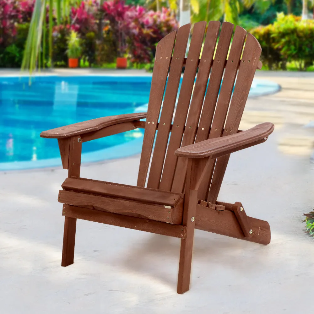 Adirondack Foldable Outdoor Armchair - Brown
