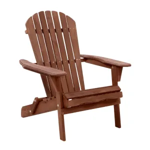 Adirondack Foldable Outdoor Armchair - Brown