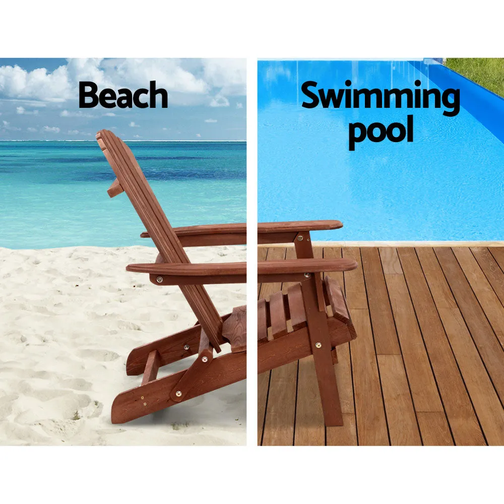 Adirondack Foldable Outdoor Armchair - Brown