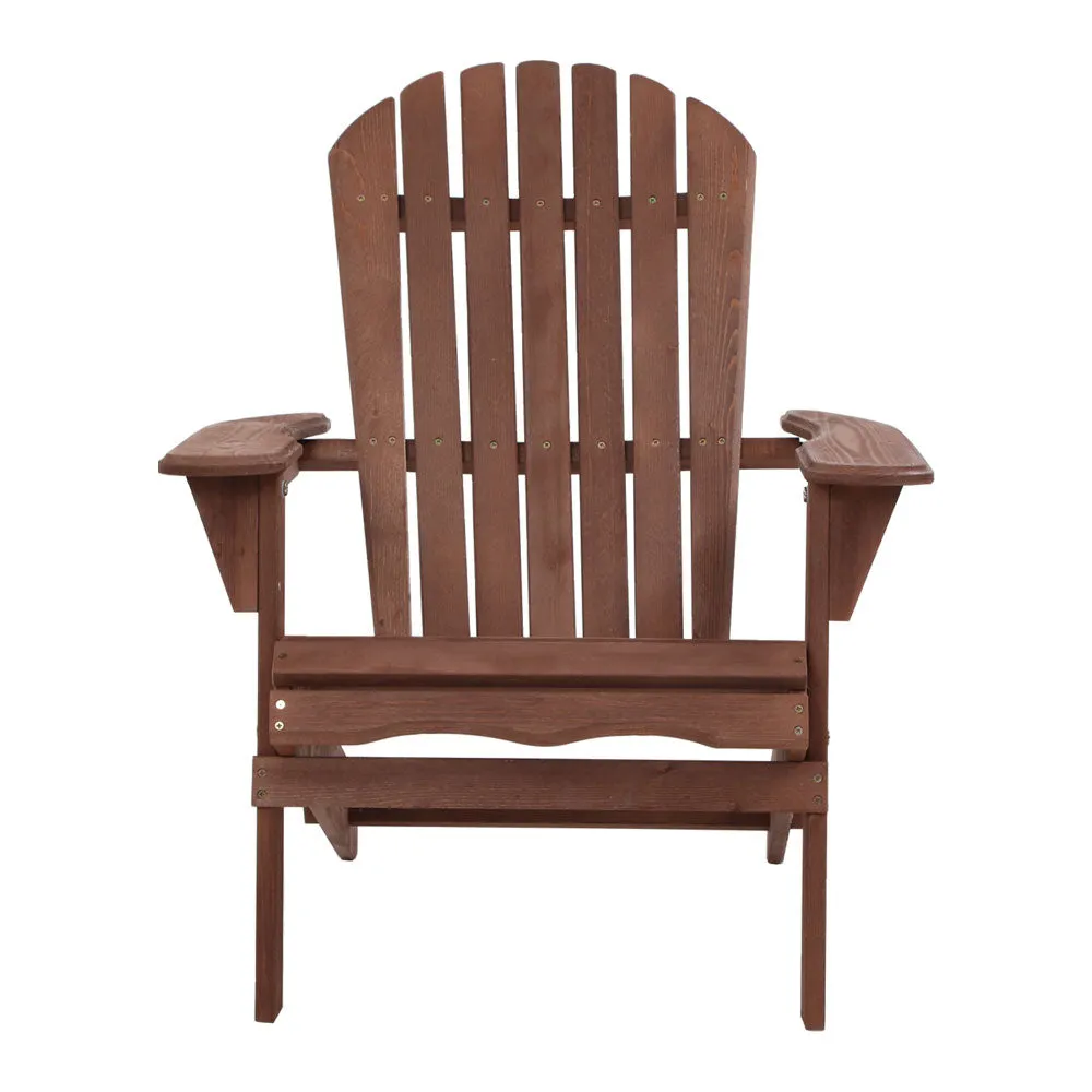 Adirondack Foldable Outdoor Armchair - Brown