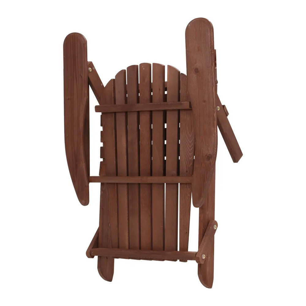 Adirondack Foldable Outdoor Armchair - Brown