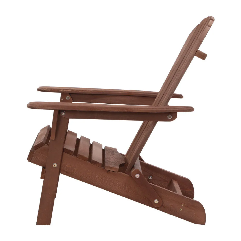 Adirondack Foldable Outdoor Armchair - Brown