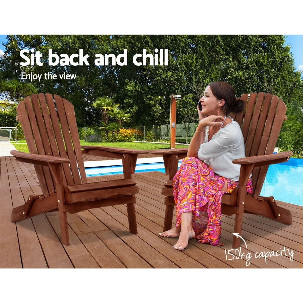 Adirondack Foldable Outdoor Armchair - Brown