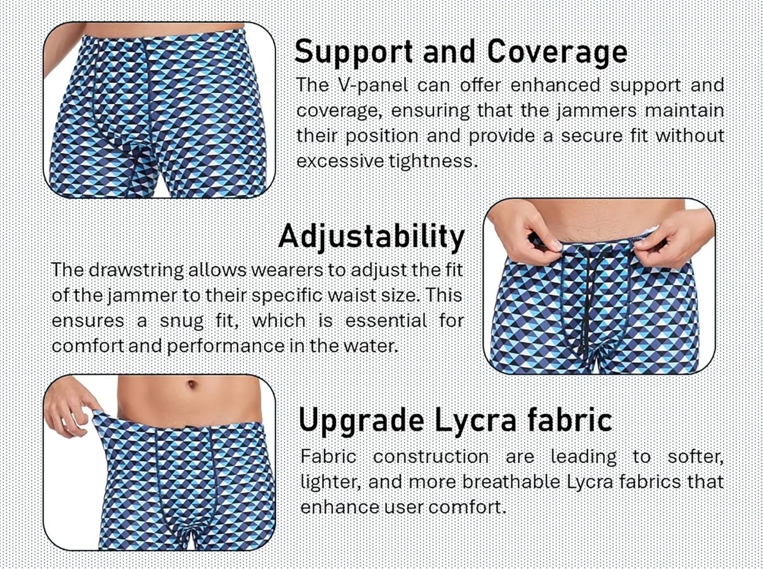 Adoretex Boy's/Men's Printed Pro Athletic Jammer Swimsuit Swim Shorts