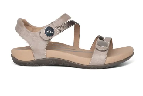 Aetrex Women's Jess Smoke Adjustable Quarter Strap Sandal SE216