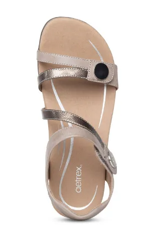 Aetrex Women's Jess Smoke Adjustable Quarter Strap Sandal SE216