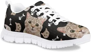 AmzPrint Corgi Print Lightweight Non Slip School Running/Walking Sports Sneakers Lace Up Flat Girls Purple Sneakers Size 5