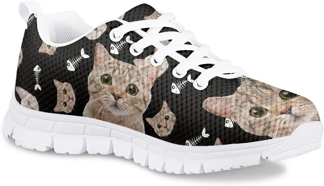 AmzPrint Corgi Print Lightweight Non Slip School Running/Walking Sports Sneakers Lace Up Flat Girls Purple Sneakers Size 5