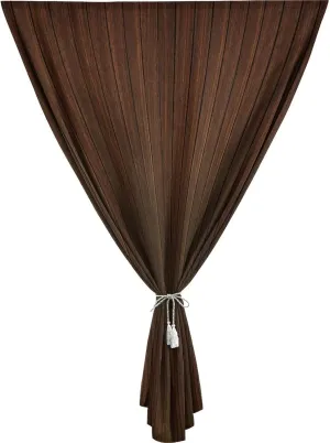 Anywhere Portable Blackout Curtain, Chocolate Door Window Curtains, Wooden Stripes Floor Background Retro Hardwood Print Bedroom Blackout Curtains,26W x40L Inch, for Bathroom Living Room Bedroom