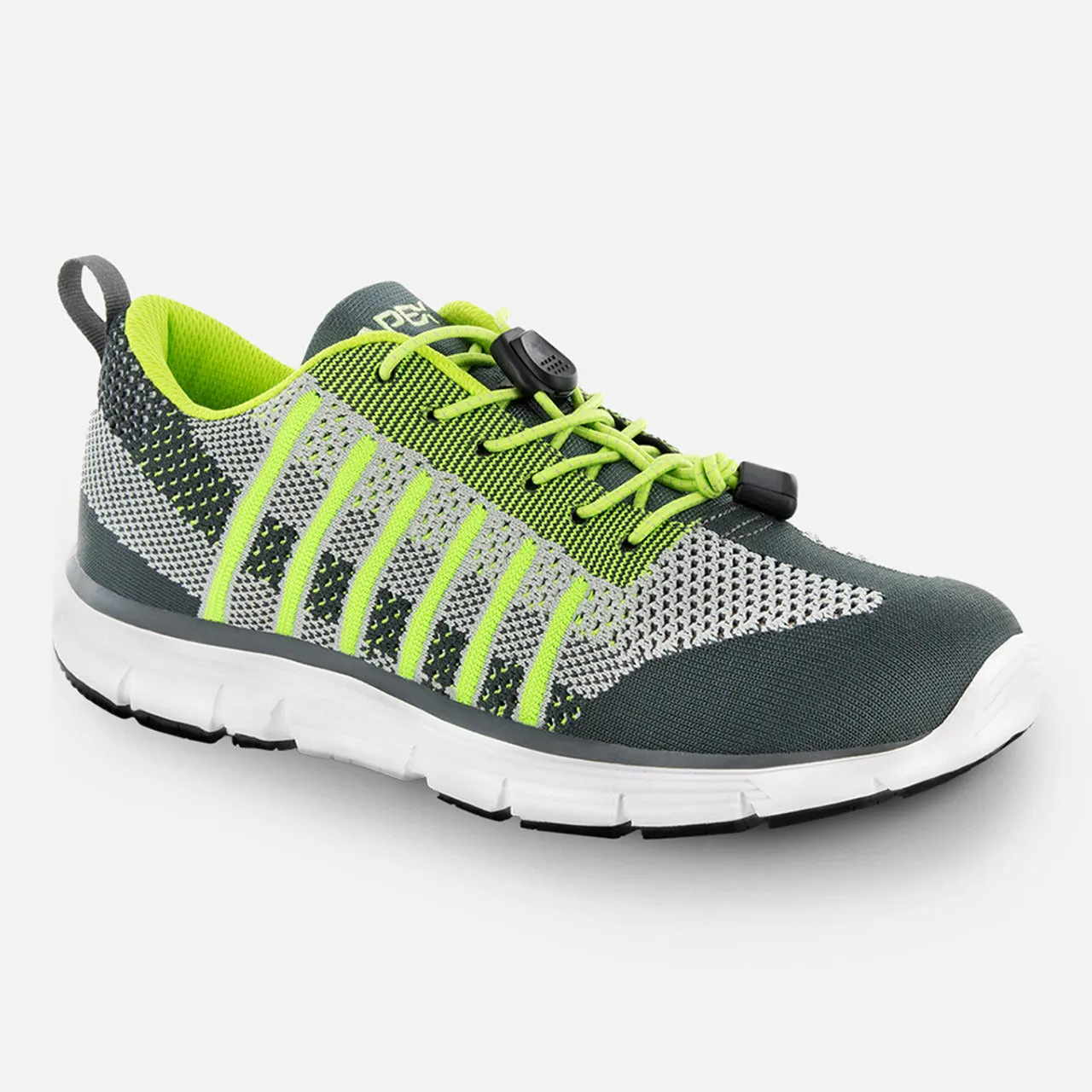 Apexfoot Men's Knit Active Shoe Bolt - Lime - Wide (2E)