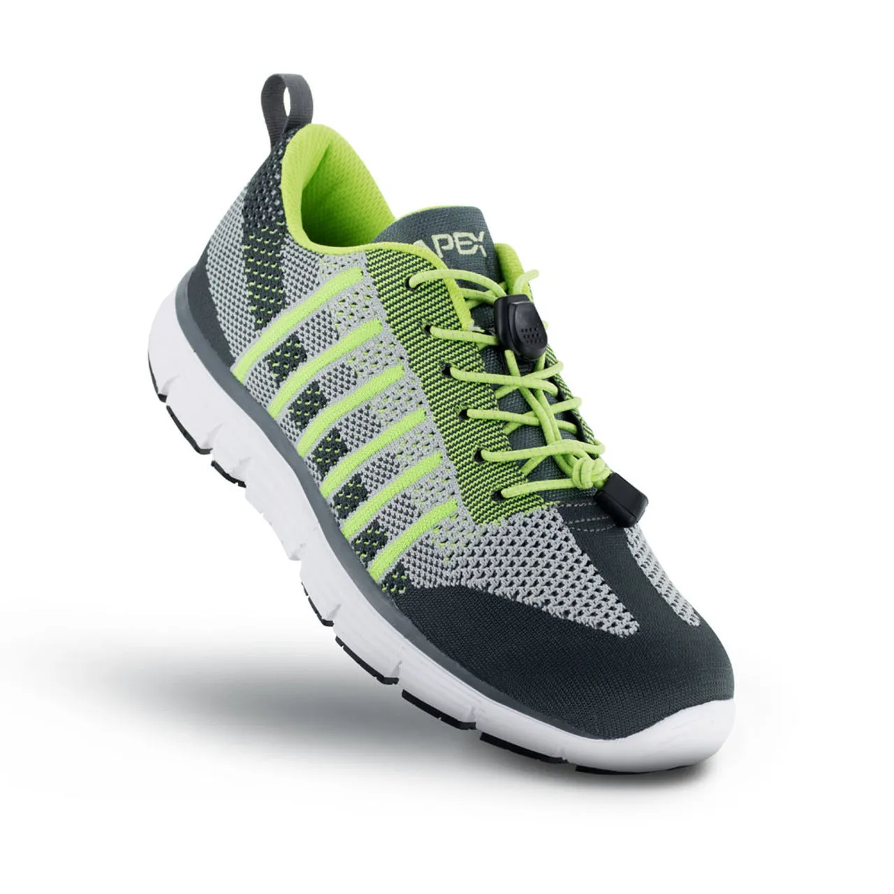 Apexfoot Men's Knit Active Shoe Bolt - Lime - Wide (2E)