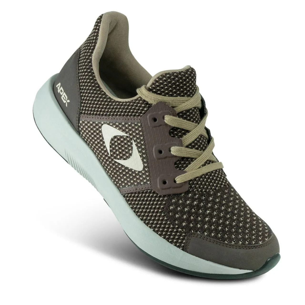 Apexfoot Men's Performance Athletic Sneaker - Brown - Wide (2E)
