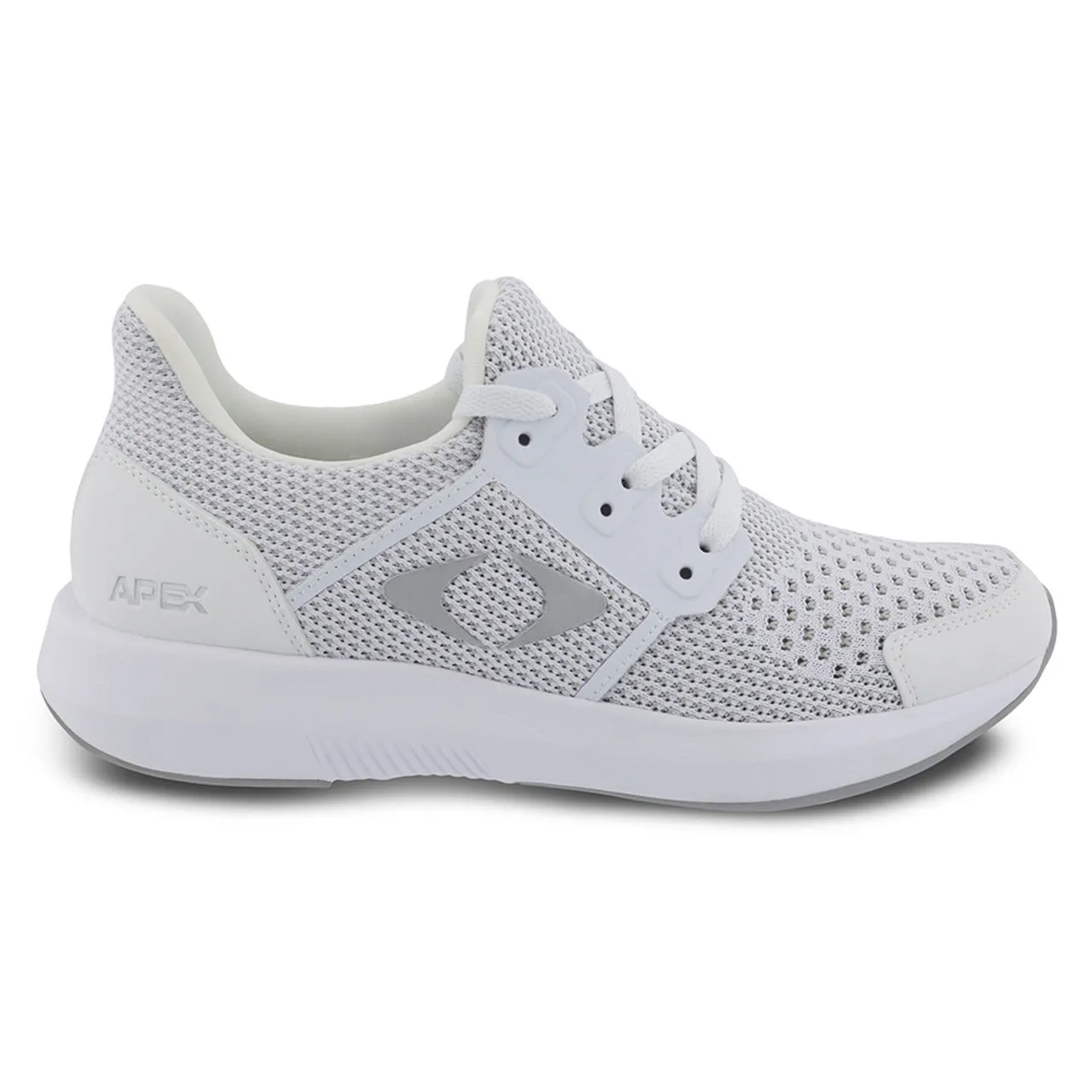 Apexfoot Men's Performance Athletic Sneaker - White - X-Wide (4E)