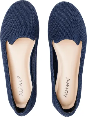 Ataiwee Women's Wide Width Flat Shoes - Casual Round Toe Breathable Plus Size Comfortable Non-Slip Loafers.