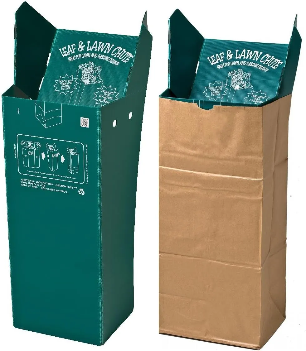ATROFY Leaf&Lawn Chute-3 Pack, 3 Count Green Yard Waste Bags, Heavy Duty, 3E 1 Gallon Capacity Each, Unscented, Garden
