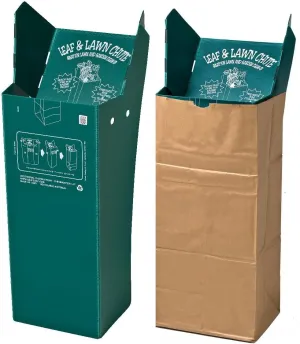 ATROFY Leaf&Lawn Chute-3 Pack, 3 Count Green Yard Waste Bags, Heavy Duty, 3E 1 Gallon Capacity Each, Unscented, Garden