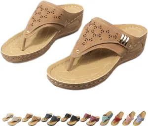 Avylays Orthopedic Sandals, Breathable Mesh Sports Sandals With Non-Slip Sole, Women’s Thick-Soled Wedge Heel Slippers