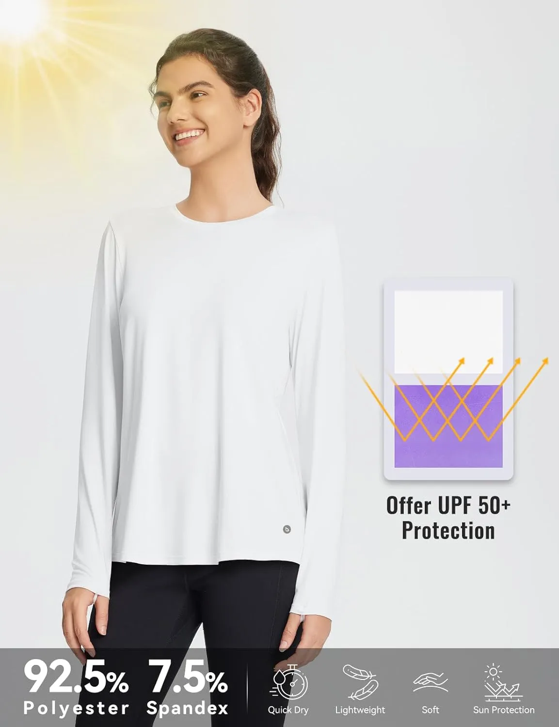 baleaf Long Sleeve Workout Tops for Women Running Athletic Shirts Active Quick Dry Lightweight Moisture Wicking