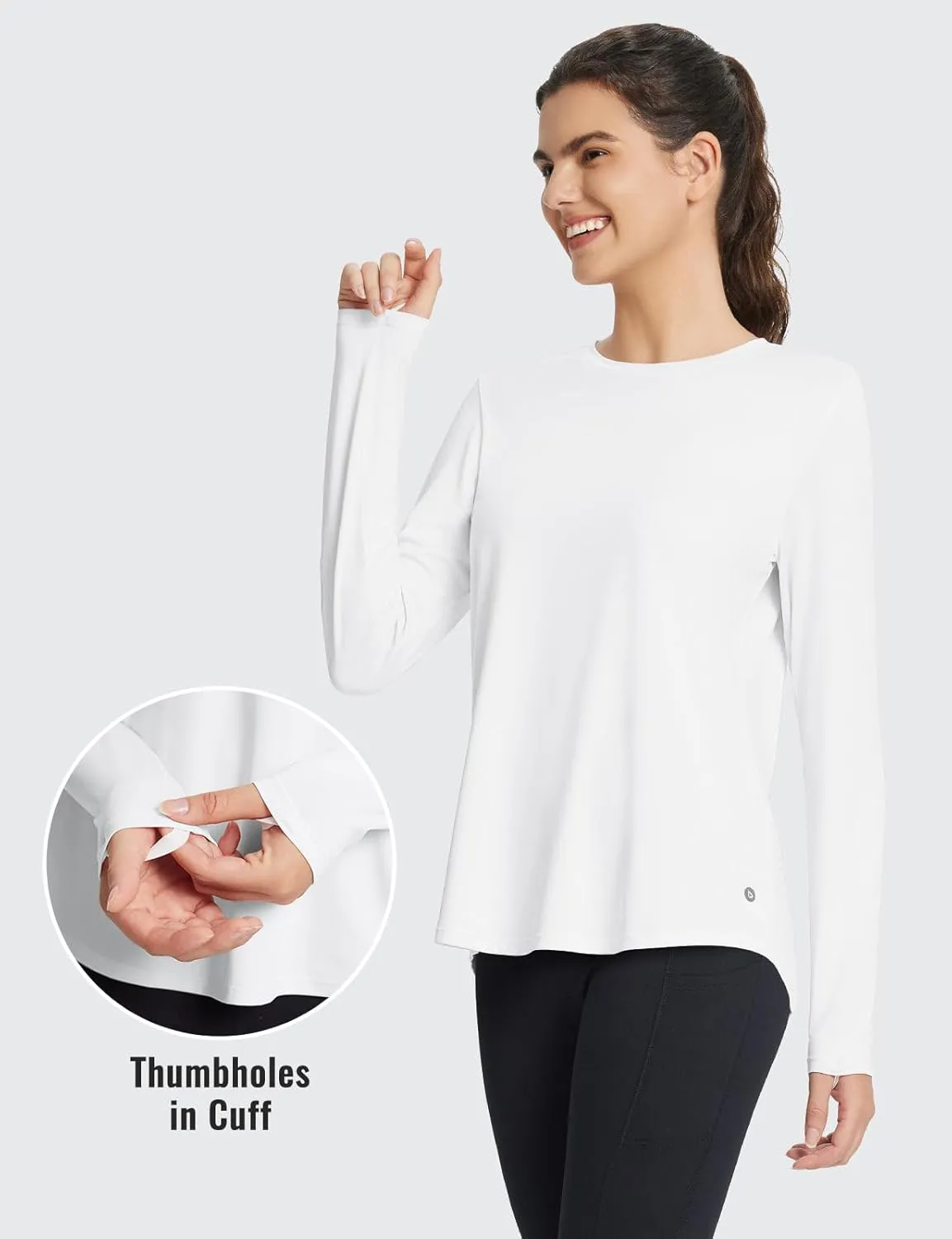 baleaf Long Sleeve Workout Tops for Women Running Athletic Shirts Active Quick Dry Lightweight Moisture Wicking