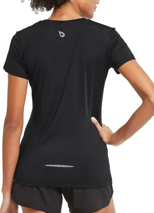 baleaf Women's Short Sleeve Running Workout Shirts Athletic Tops Lightweight Quick Dry Training Yoga Crewneck