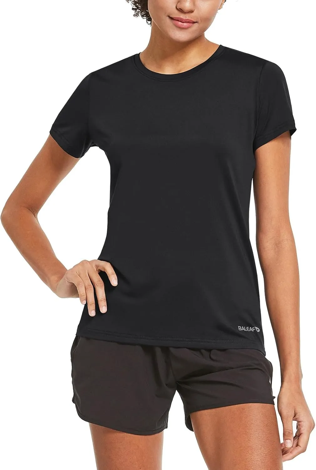 baleaf Women's Short Sleeve Running Workout Shirts Athletic Tops Lightweight Quick Dry Training Yoga Crewneck