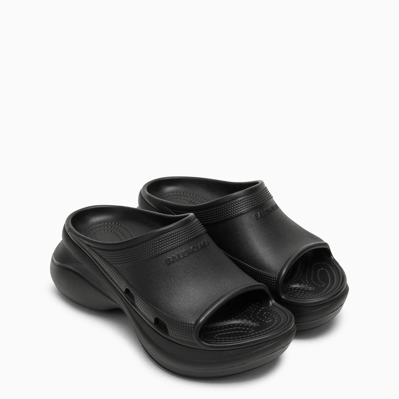 Balenciaga Pool Crocs Black Rubber Sandal