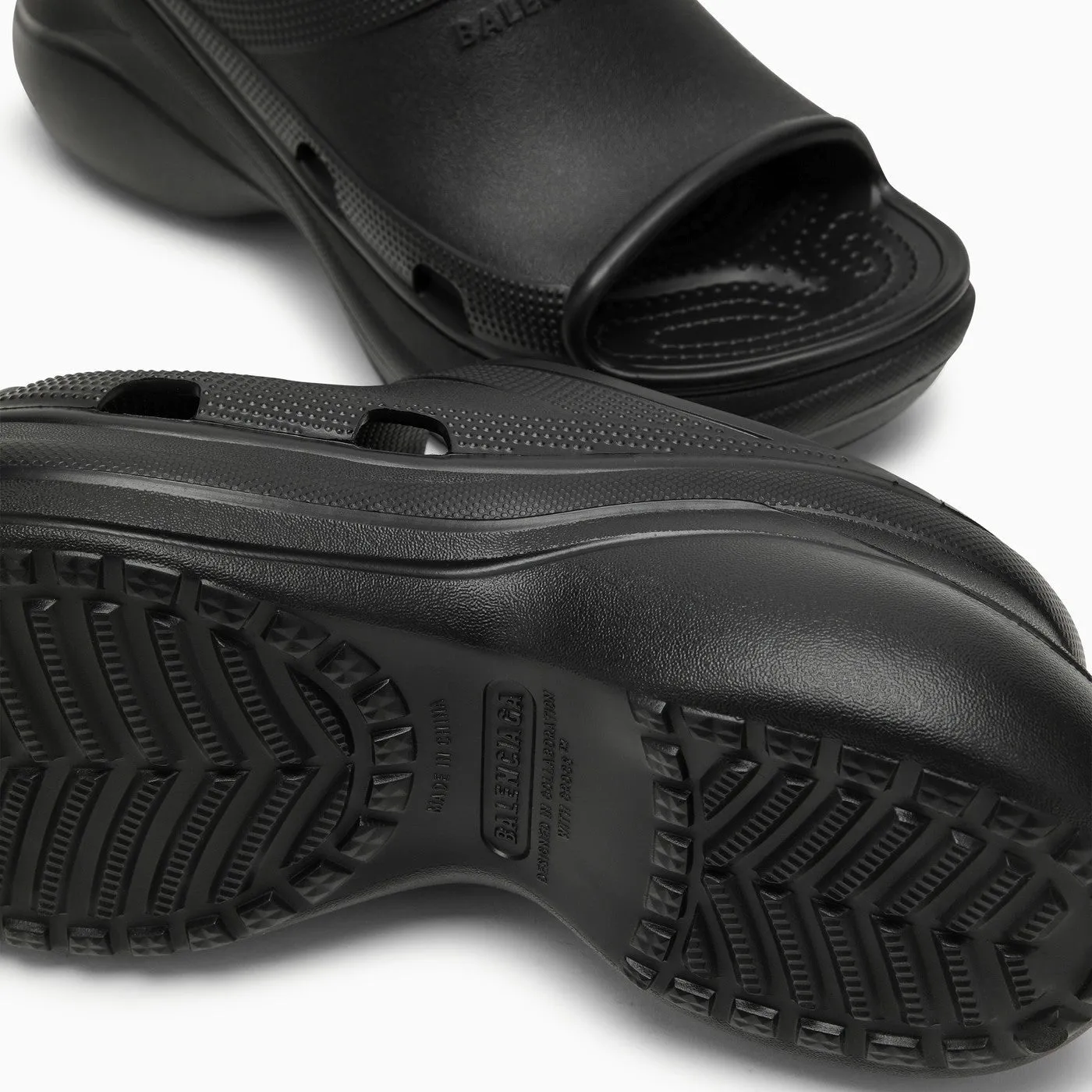Balenciaga Pool Crocs Black Rubber Sandal