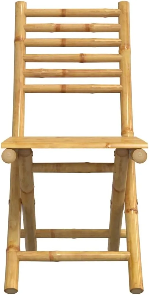 Bamboo Folding Patio Chairs Set of 4, Outdoor Dining with Backrest, Natural Finish Foldable Garden Chairs for Patio Pool Beach Camping, 16.9x21.3x34.6 Inches