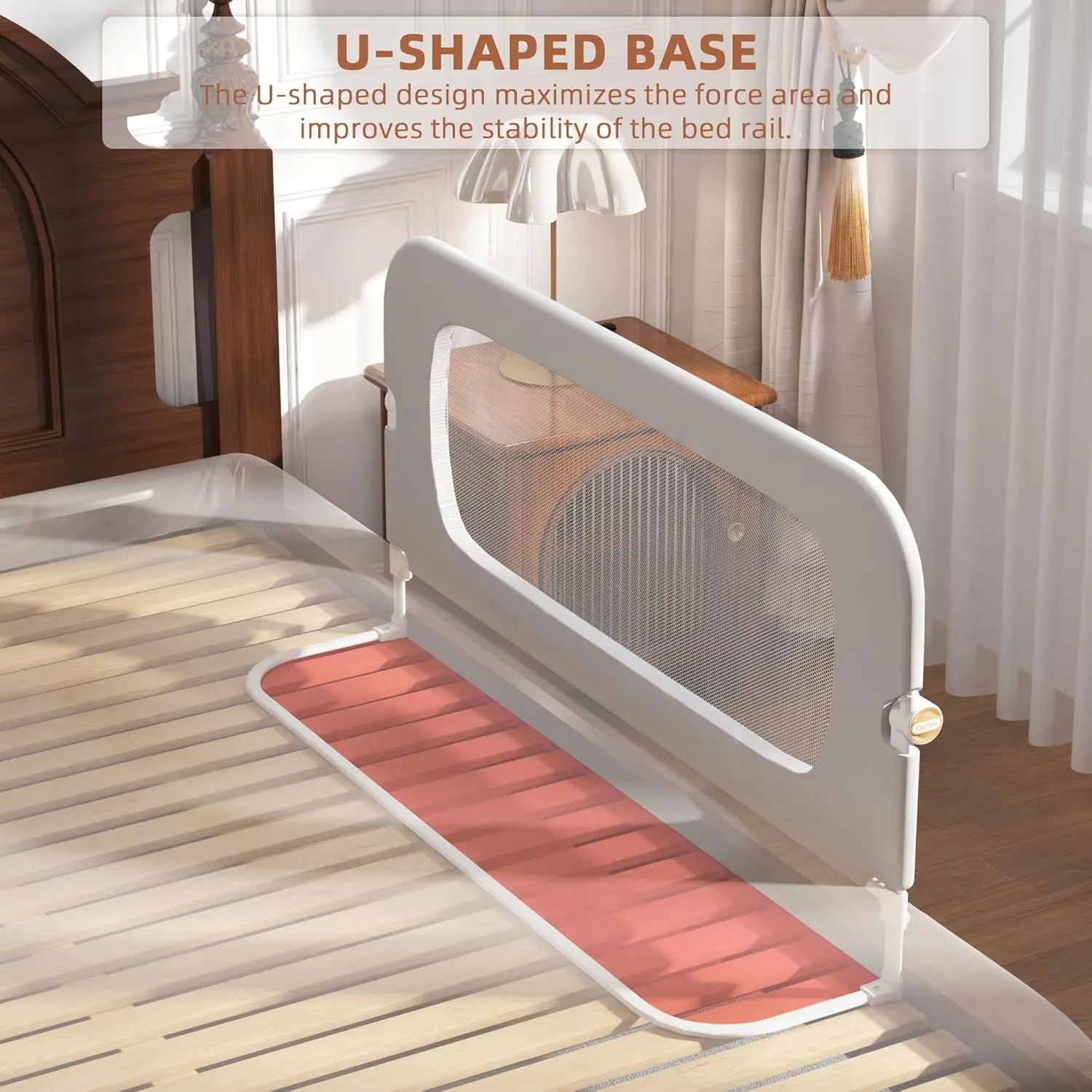Bed Rail for Toddlers, Baby Bed Rail Guard for Kids, Toddler Bed Rails with Reinforced Anchor Fit, Height Adjustable & Foldable Bed Rail Guard for Twin, Full, Queen & King Beds (Grey, 48IN)