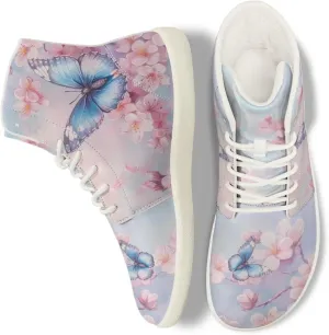 Belidome Women's High Tops Barefoot Shoes Slip On Casual Leather Boots Sneakers for Tennis