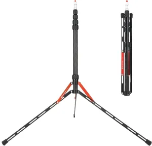 BESNFOTO Carbon Fiber Light Stand Tripod Portable Lightweight Travel Stand 220cm/ 7ft for Photographer Photo Studio Tripod for Softbox Umbrella Video Shooting Reflector with Carrying Bag
