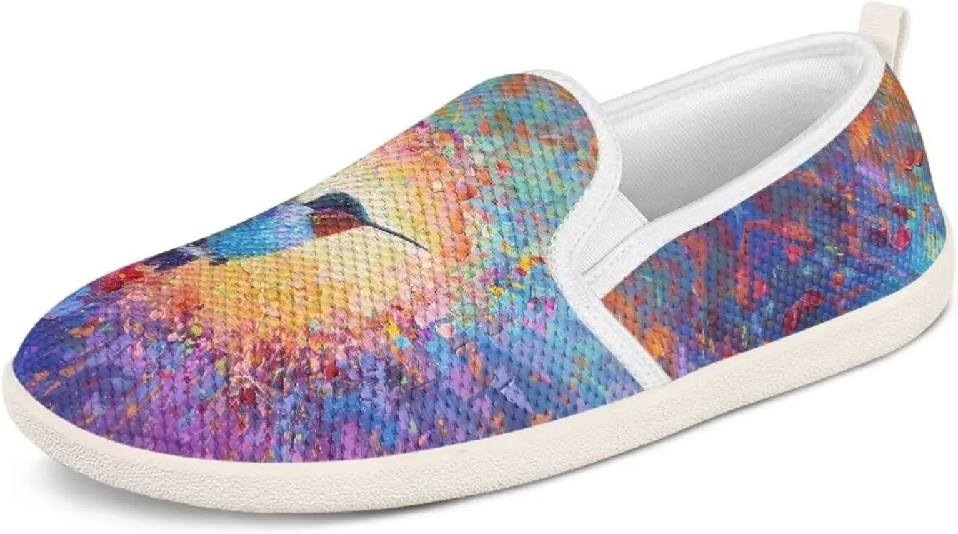 Binienty Women's Breathable Flats Shoes, Soft Slip on Loafers Flats Cozy Lightweight Walking Sneakers US 5.5-10.5