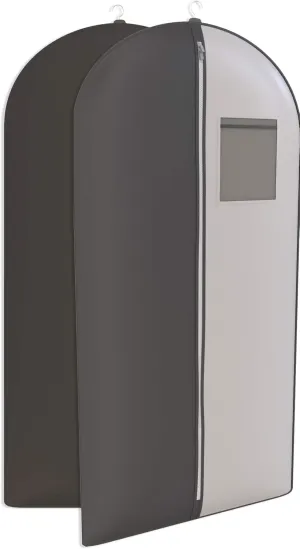 Black and Grey Suit Garment Travel Bags -ID Tag Window, Heavy Duty, Lightweight